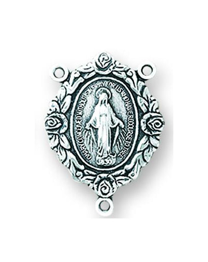 1-inch Sterling Silver Miraculous Rosary Center