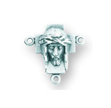 Sterling Silver Head of Christ Rosary Center