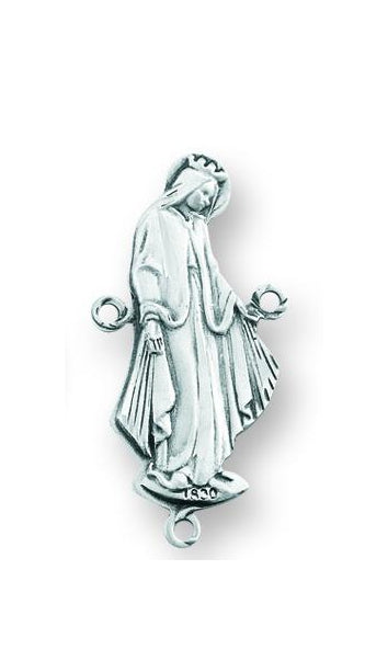 Sterling Silver Our Lady of Grace Rosary Center