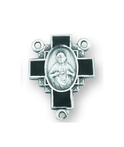 Sterling Silver Enameled Scapular Rosary Center