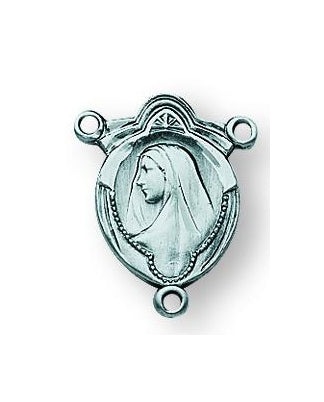 Sterling Silver Blessed Mother Rosary Center