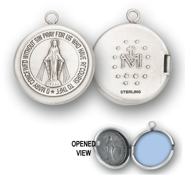 Sterling Silver Miraculous Medal Locket