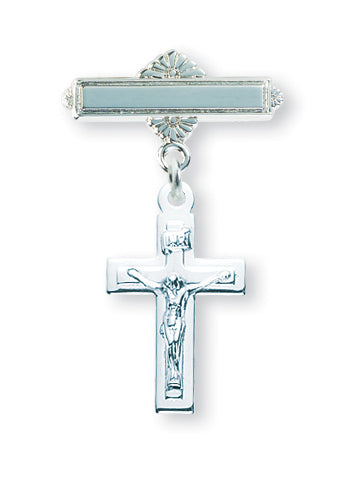 Sterling Silver Plain Crucifix Baby Pin