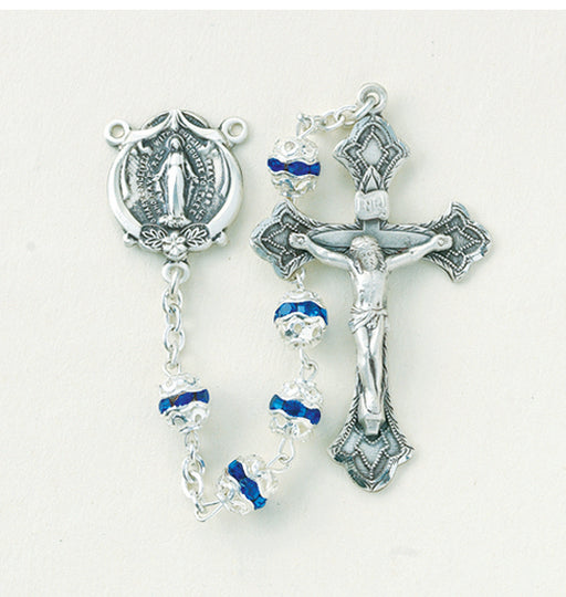 Multi Sapphire Crystal Rosary - Engravable