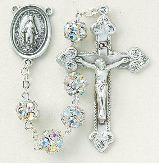 Multi Crystal Aurora Rosary - Engravable