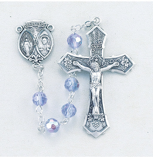 Tin Cut Alexandrite Crystal Rosary - Engravable
