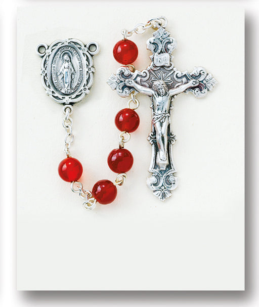 Round Genuine Agate Rosary - Engravable