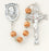 Brown Round Boxwood Rosary - Engravable