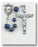 Blue Round Italian Wood Rosary - Engravable