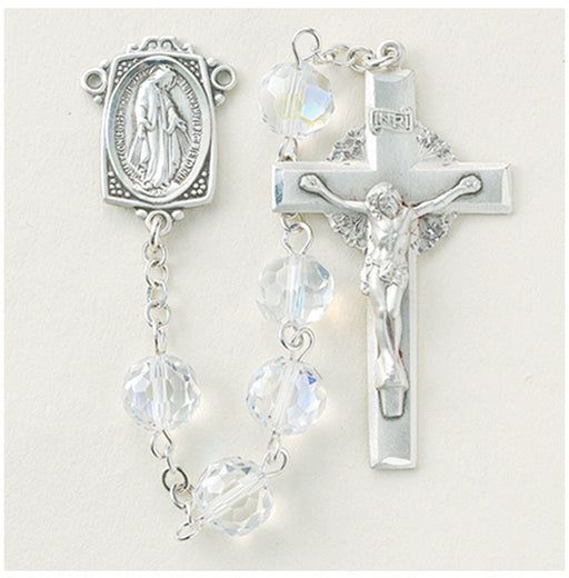 Crystal Aurora Rosary - Engravable