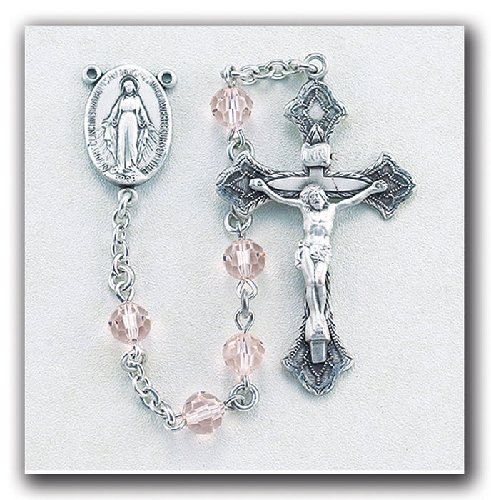 Silk Swarovski Crystal Rosary - Engravable