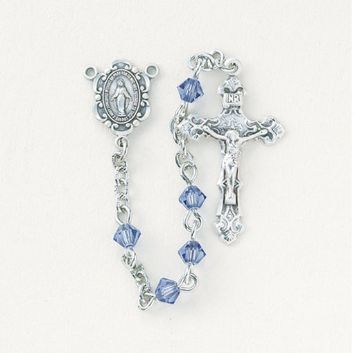 Tanzanite Swarovski Crystal Rosary - Engravable
