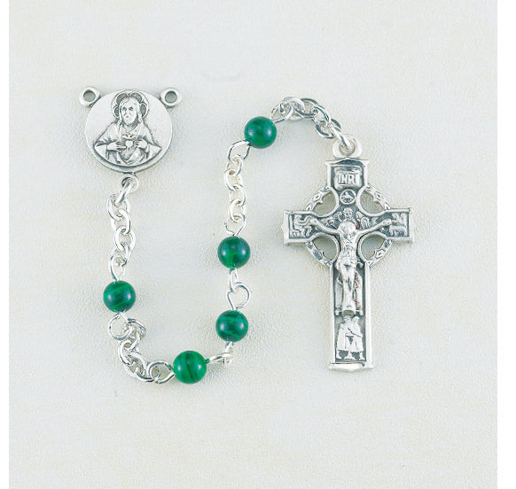 Genuine Malachite Rosary - Engravable