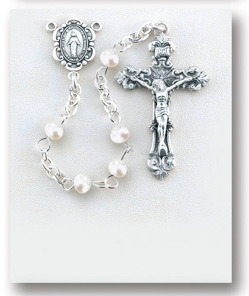 White Freshwater Pearl Rosary