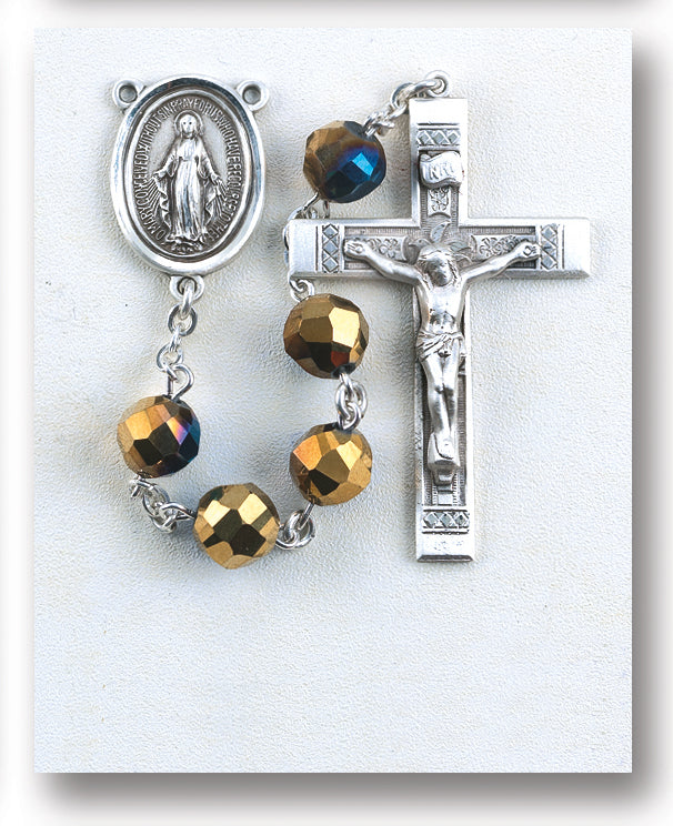 Metallic Gold Tin Cut Rosary