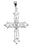 Sterling Silver Cubic Zircon Cross with 18-inch Rhodium Plated Chain