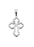 Sterling Silver Single Set Crystal Zircon Cross with 18-inch Rhodium Plated Chain
