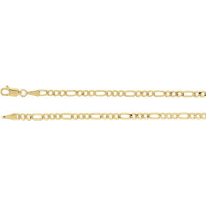 8-inch Figurinearo Bracelet with Lobster Clasp - 14K Yellow Gold