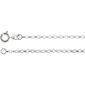 20-inch Belcher Rolo Chain with Spring Ring - 14K White Gold