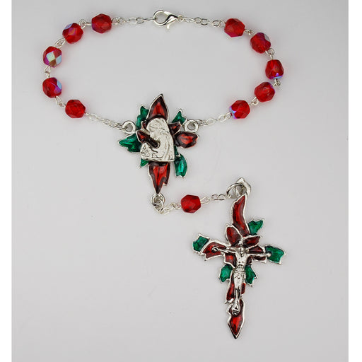 Red Poinsettia Auto Rosary