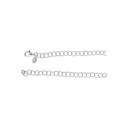 24-inch Knurled Cable Chain - Sterling Silver