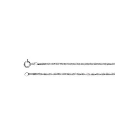 16-inch Diamond Cut Twisted Rope Chain with Spring Ring - Sterling Silver