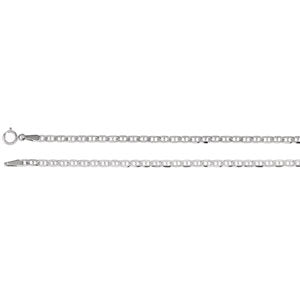 20-inch Anchor Chain with Spring Ring - 14K White Gold