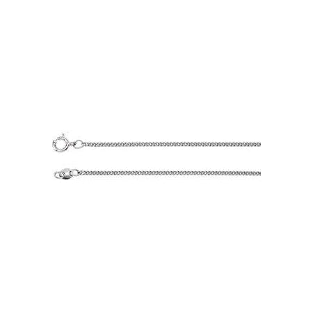 24-inch Curb Link Flat Chain with Spring Ring - Sterling Silver