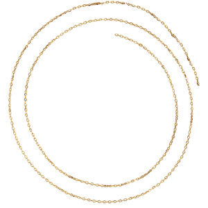 18-inch Diamond Cut Cable Chain with Spring Ring - 14K Yellow Gold
