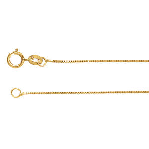 18-inch Box Chain with Spring Ring - 14K Yellow Gold
