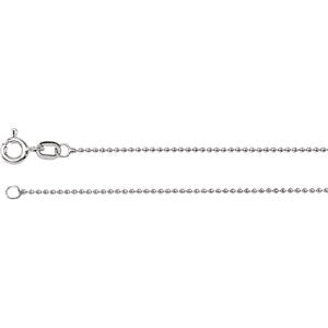 24-inch Bead Chain with Spring Ring - 14K White Gold