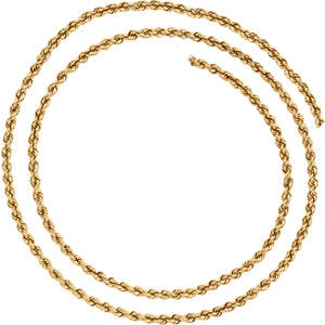 24-inch Rope Chain with Lobster Clasp - 14K Yellow Gold