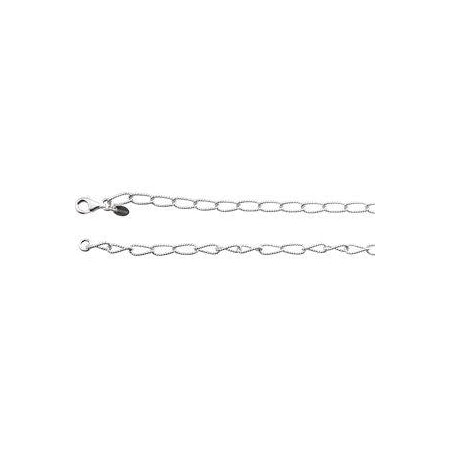 16-inch Knurled Cable Chain - Sterling Silver
