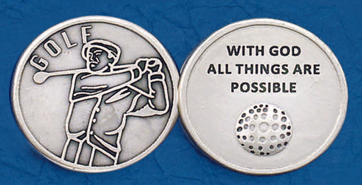25-Pack - Sports Token with Golf - With God All Things Are Possible