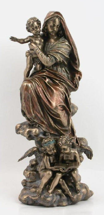 Madonna And Child With Angels Cold-Cast Bronze 12.75-inch