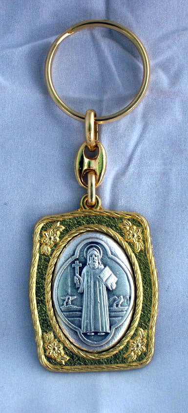 Saint Benedict Key Chain Gold 3.5-inch