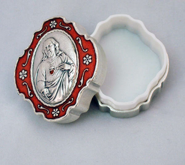 Sacred Heart Of Jesus Box Red 1.75X2-inch