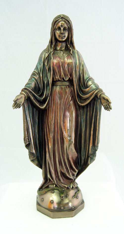 Lady Of Grace Cold-Cast Bronze Lightly Hand-Painted 10-inch