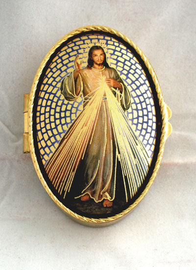 Divine Mercy Rosary/Pill Box 1.75-inchX 2.5-inch