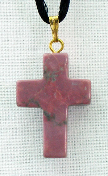 Sugilite Natural Stone Cross Necklace 26-inch