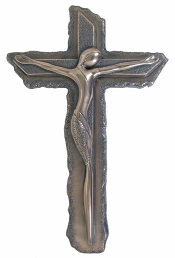 Genesis Modern Crucifix Cold-Cast Bronze 8-inch