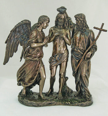 Baptism Of Christ Cold-Cast Bronze 10.75-inch
