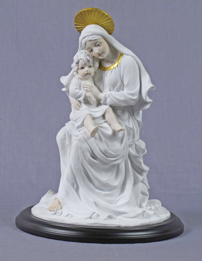 Madonna And Child White With Painted Features 10.5-inch