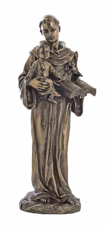 Saint Anthony And Child Cold-Cast Bronze 10.5-inch