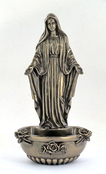 Lady Of Grace Font Cold-Cast Bronze 7.5-inch