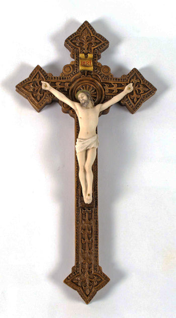 Crucifix Hand-Painted Colors 9-inch