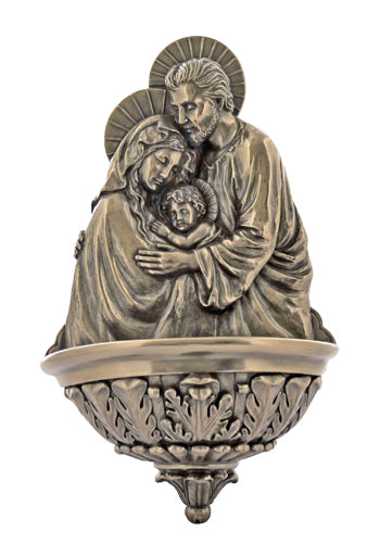 Holy Family Font Cold-Cast Bronze 9-inch