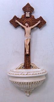 Crucifixion Font Hand-Painted 11-inch