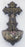 Crucifixion Font Hand-Painted Cold-Cast Bronze 6.75-inch