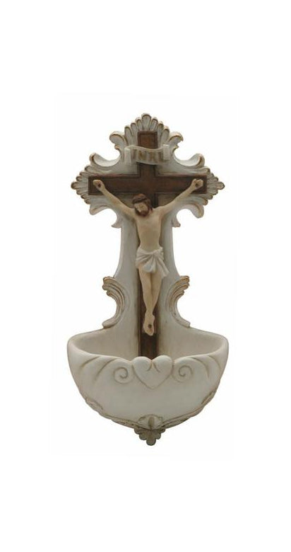 Crucifixion Font Fully Hand-Painted 6.75-inch